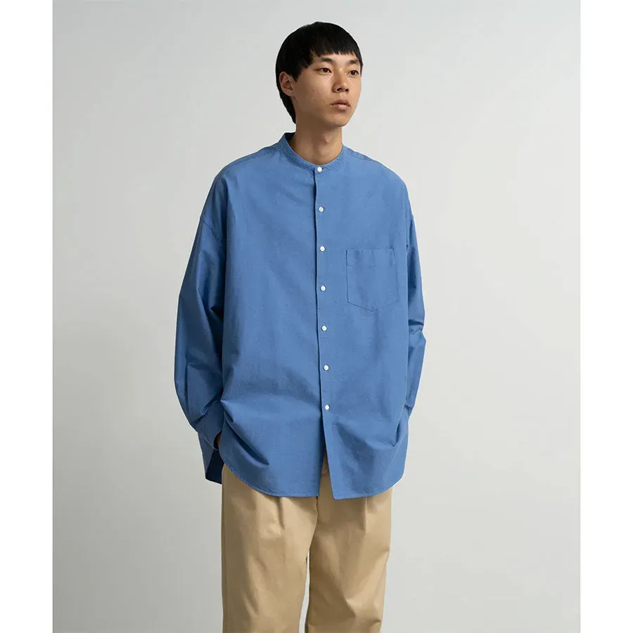 Oxford L/S Oversized Band Collar Shirt