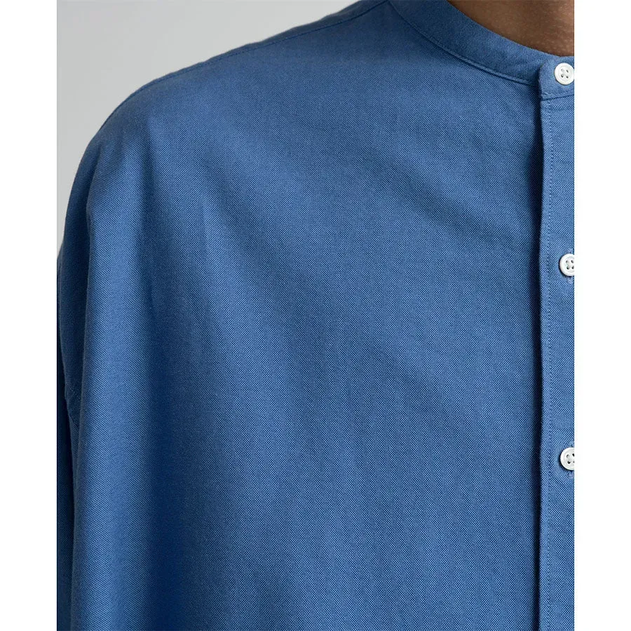 Oxford L/S Oversized Band Collar Shirt