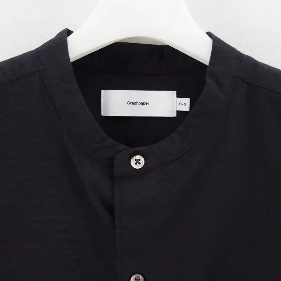 Oxford L/S Oversized Band Collar Shirt