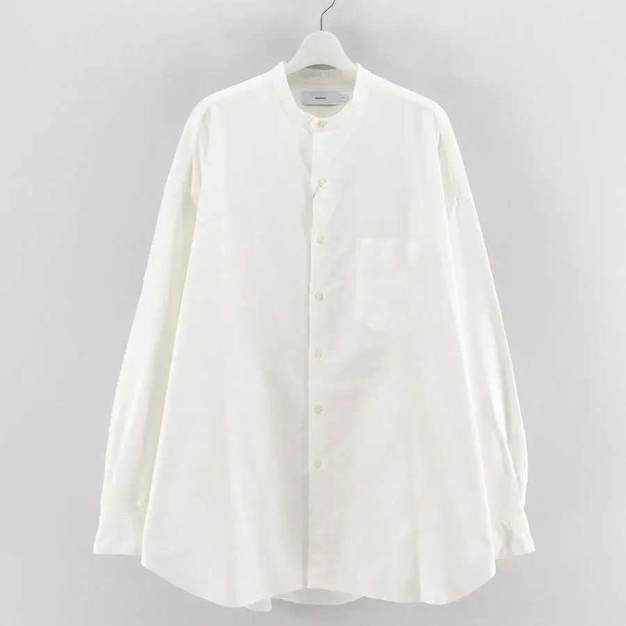 Oxford L/S Oversized Band Collar Shirt