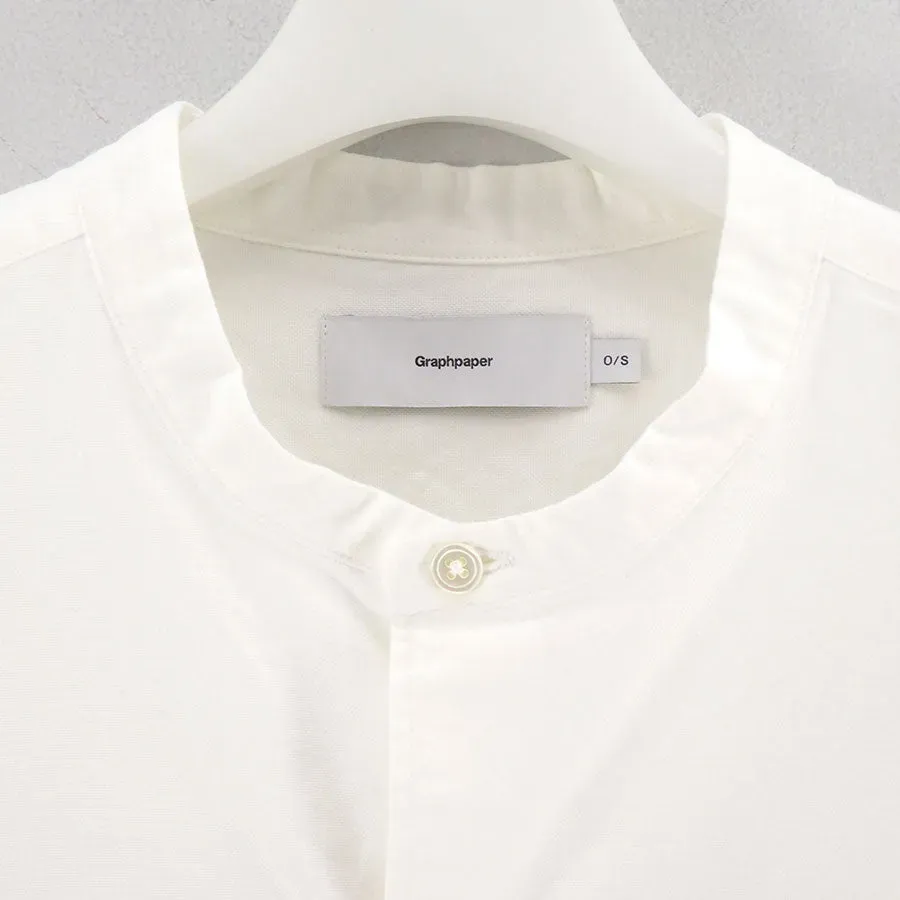 Oxford L/S Oversized Band Collar Shirt