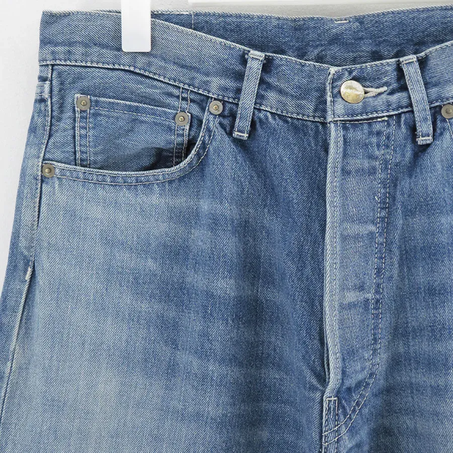 Selvage Denim Five Pocket Wide Straight Pants