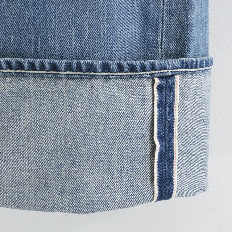 Selvage Denim Five Pocket Wide Straight Pants
