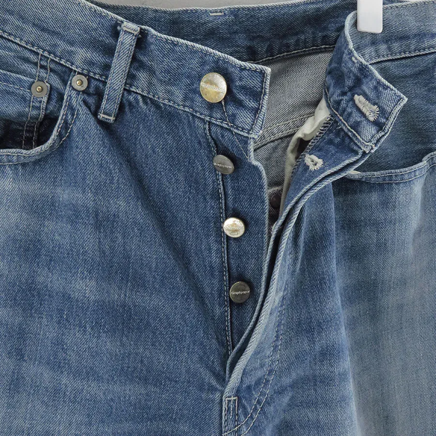 Selvage Denim Five Pocket Wide Straight Pants