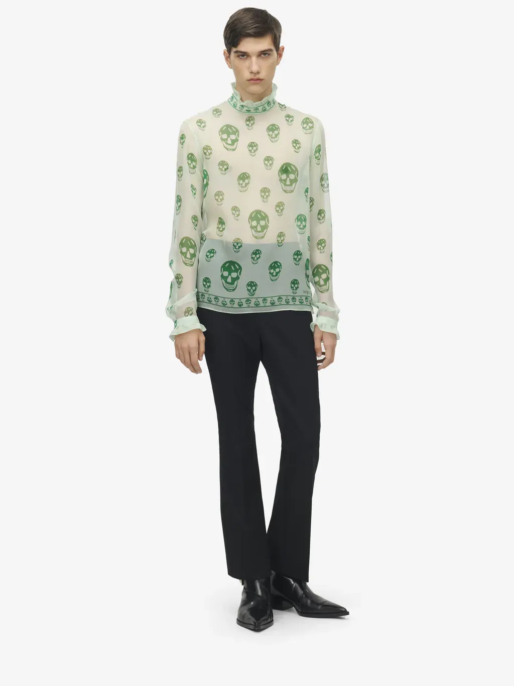 Silk Chiffon Skull Print Top