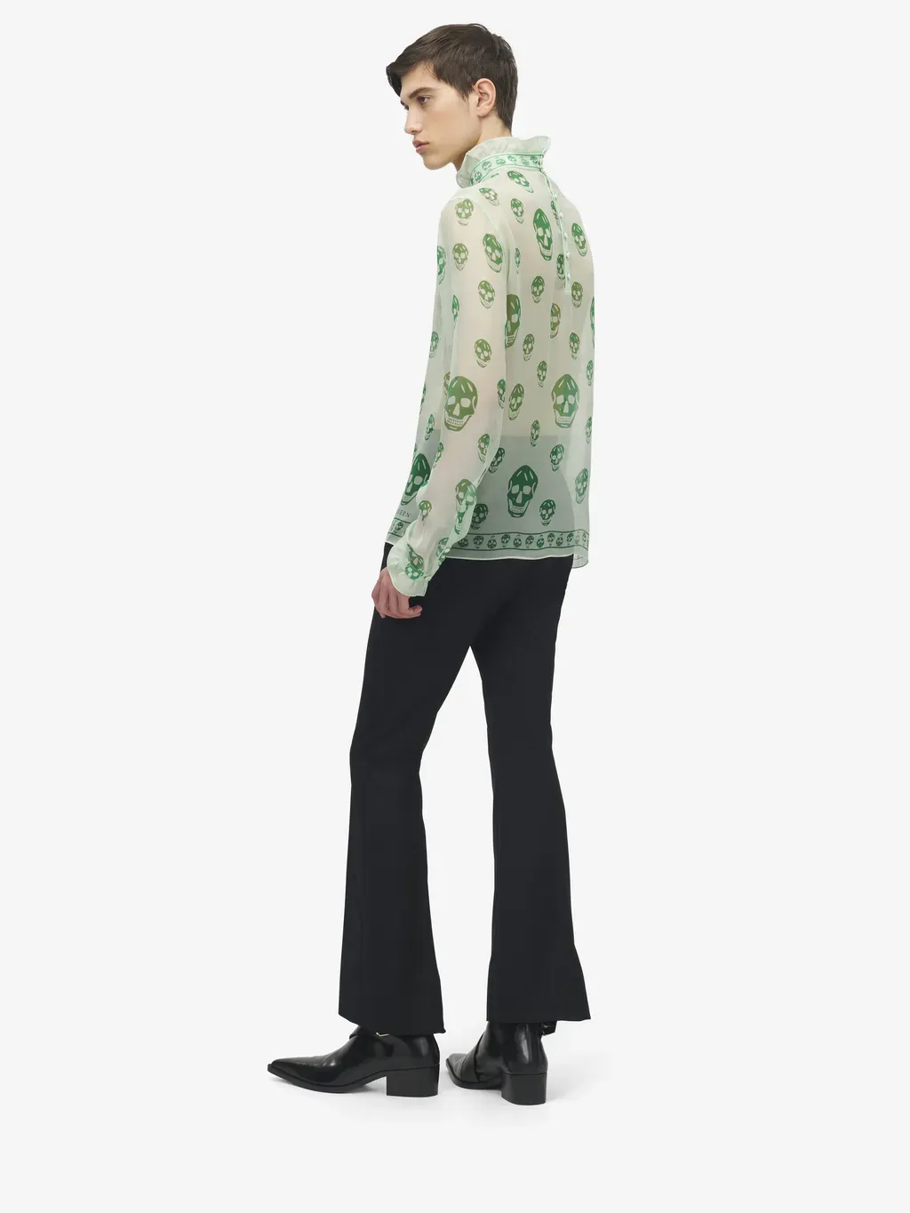 Silk Chiffon Skull Print Top