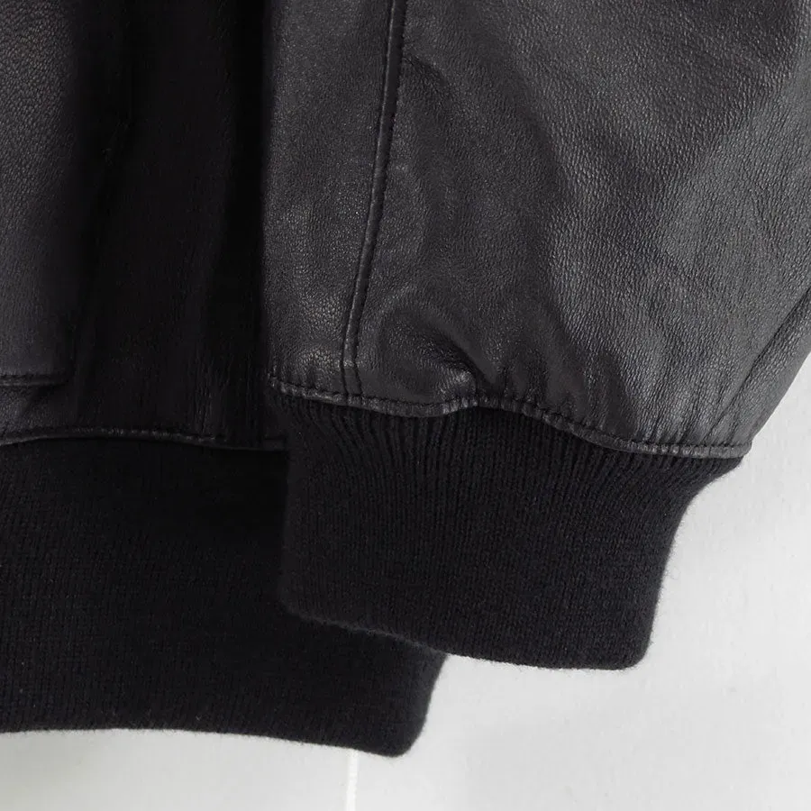 Bonded Leather Hooded Pullover