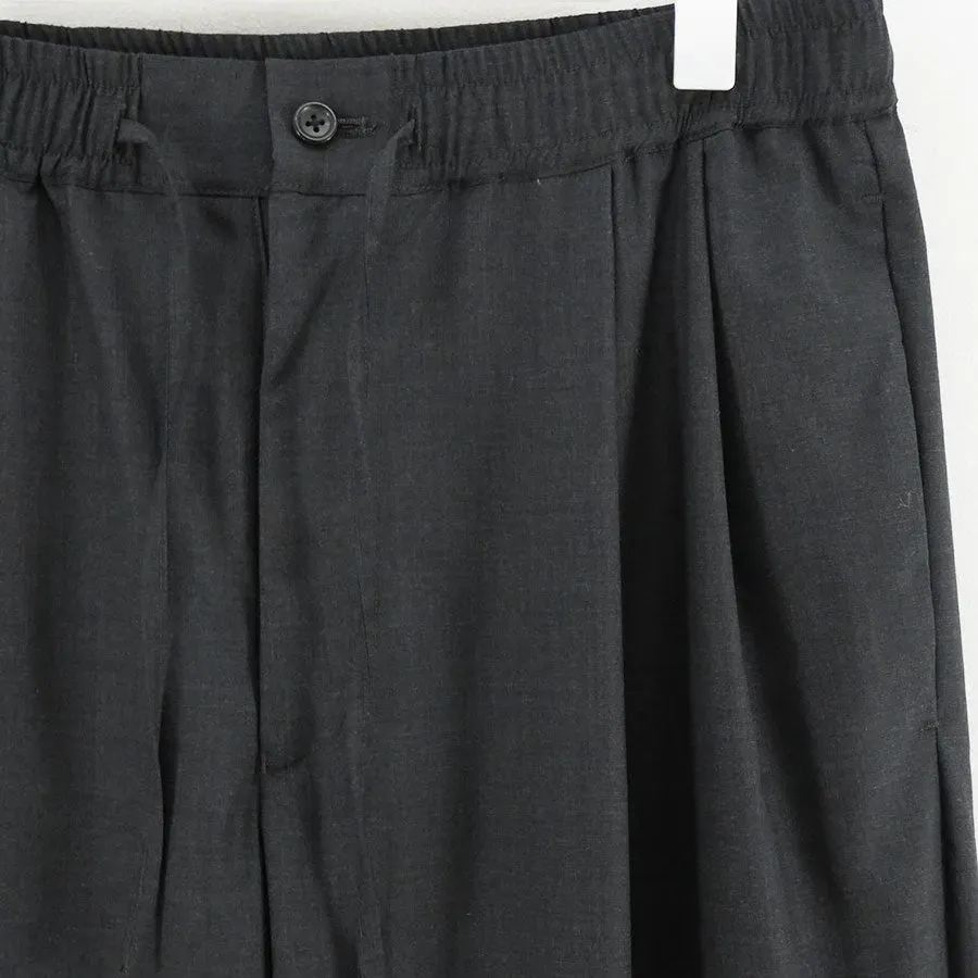 Fine Wool Heather Drawstring Track Pants