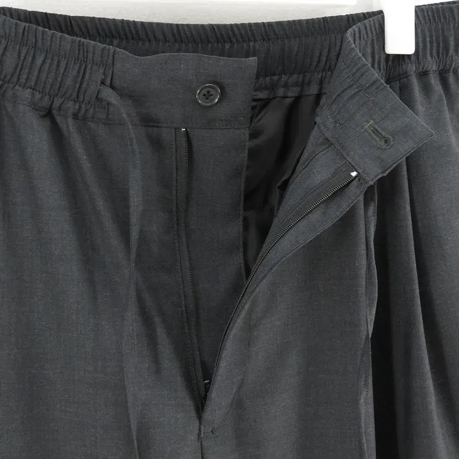 Fine Wool Heather Drawstring Track Pants
