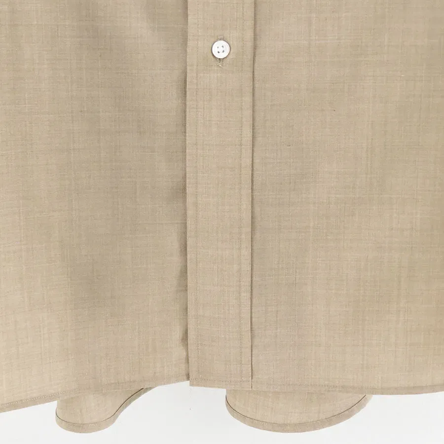 Fine Wool Heather Oversized S/S B.D. Shirt