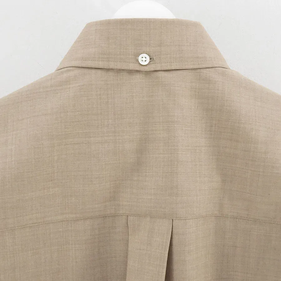 Fine Wool Heather Oversized S/S B.D. Shirt
