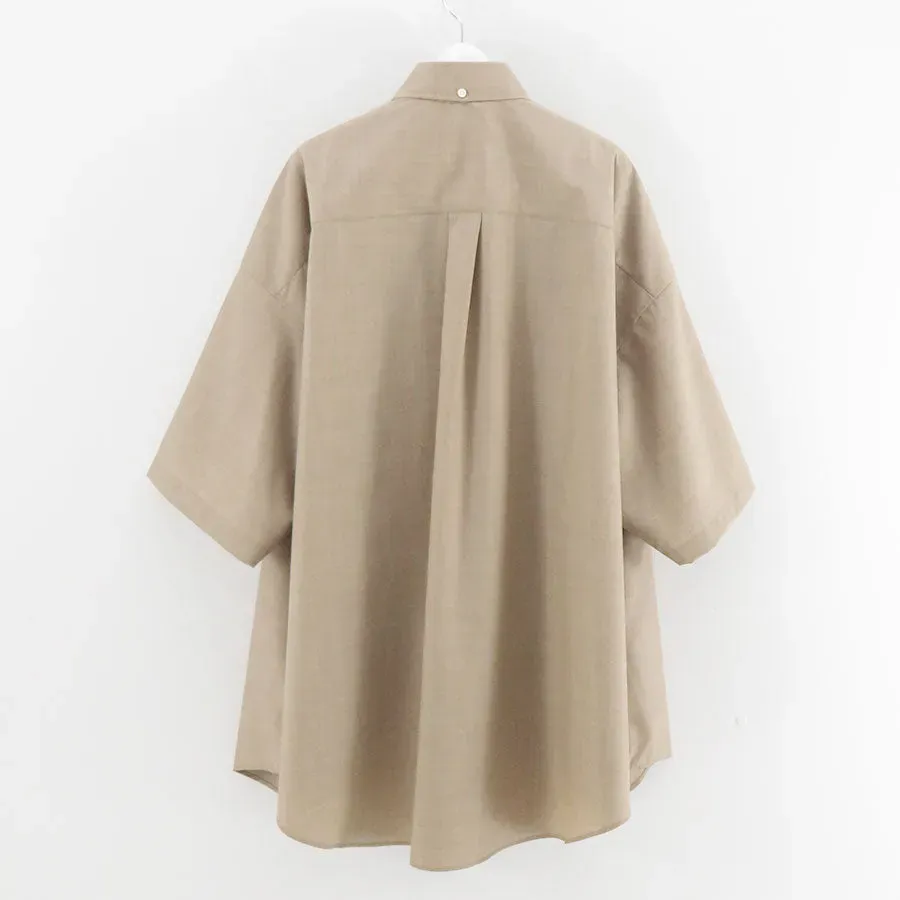 Fine Wool Heather Oversized S/S B.D. Shirt
