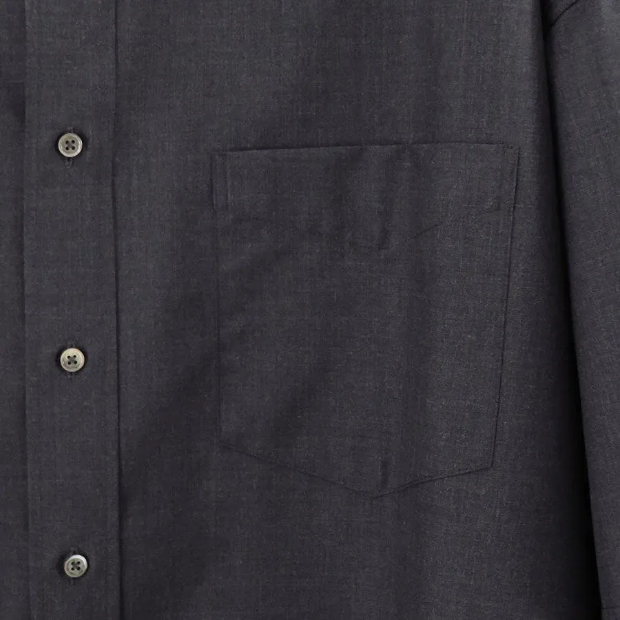 Fine Wool Heather Oversized S/S B.D. Shirt