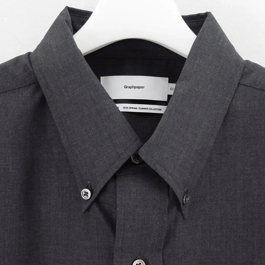 Fine Wool Heather Oversized S/S B.D. Shirt