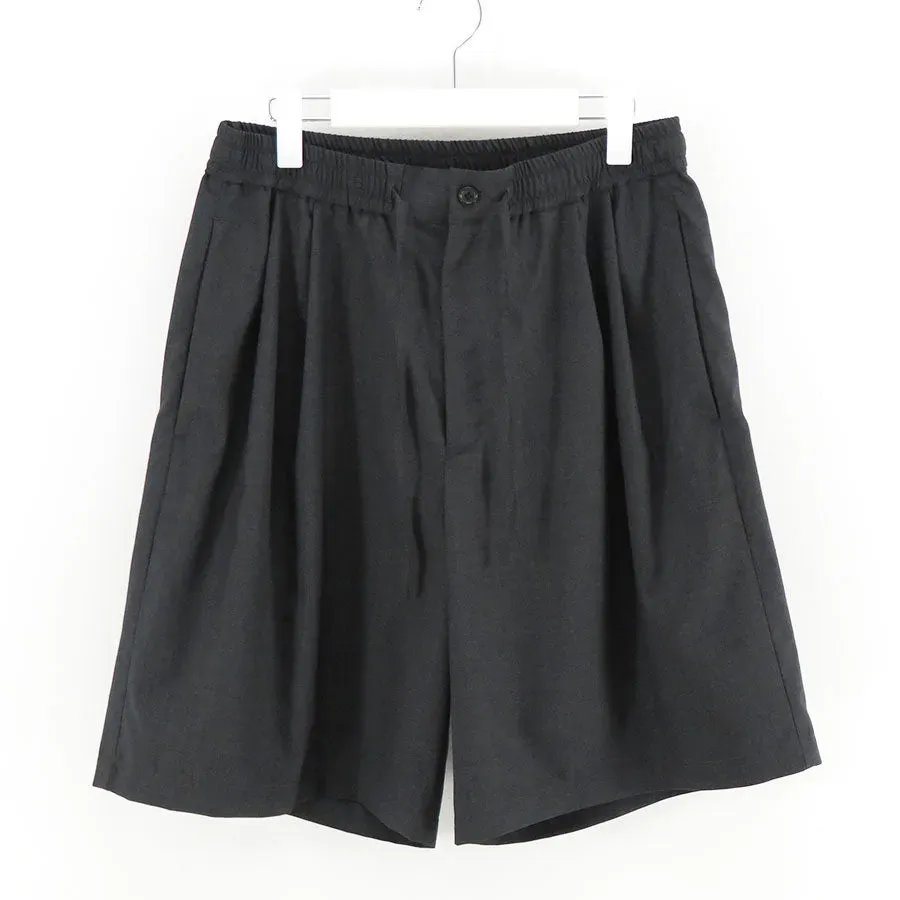 Fine Wool Heather Drawstring Track Shorts