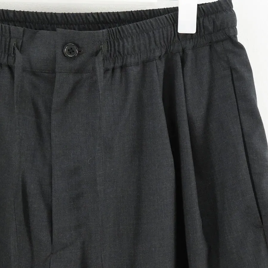 Fine Wool Heather Drawstring Track Shorts