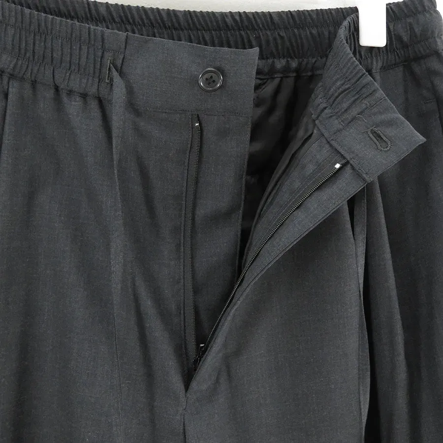 Fine Wool Heather Drawstring Track Shorts