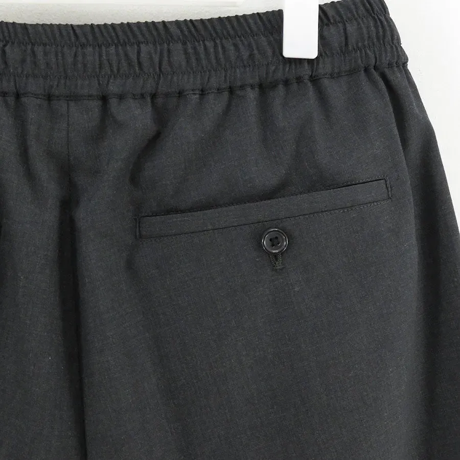 Fine Wool Heather Drawstring Track Shorts