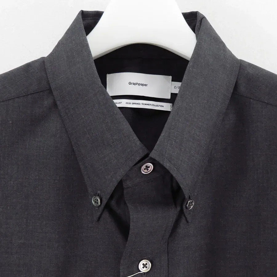 Fine Wool Heather Oversized L/S B.D. Shirt