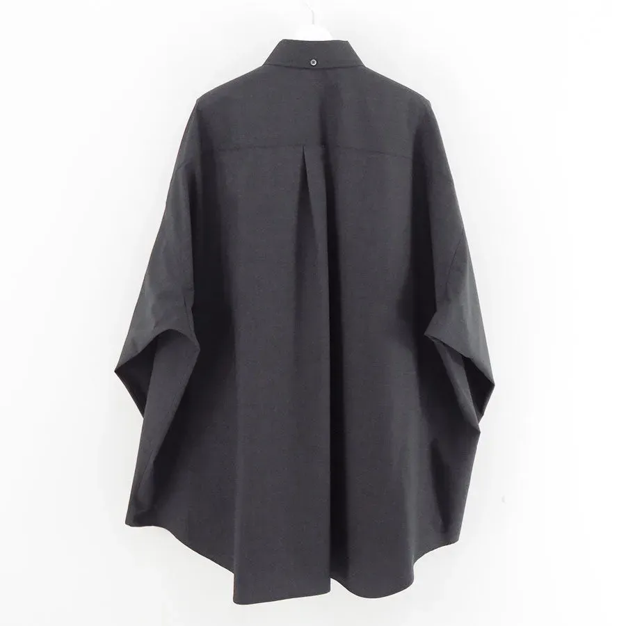 Fine Wool Heather Oversized L/S B.D. Shirt