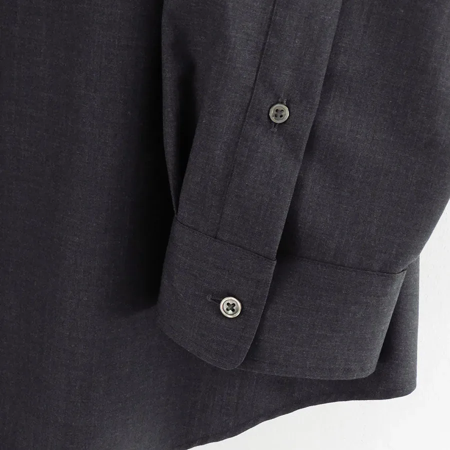 Fine Wool Heather Oversized L/S B.D. Shirt