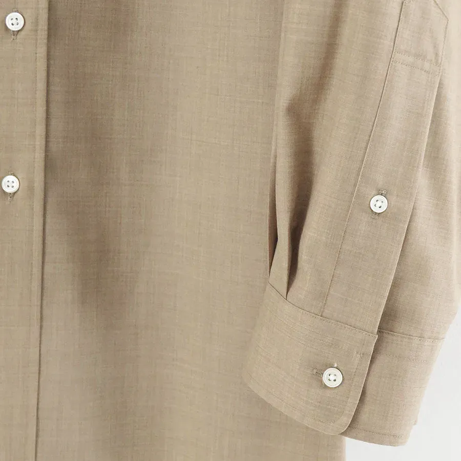 Fine Wool Heather Oversized L/S B.D. Shirt