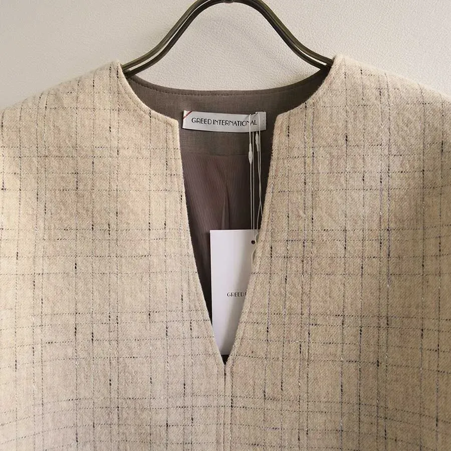 Kasuri Knot Slub Tweed Blouse