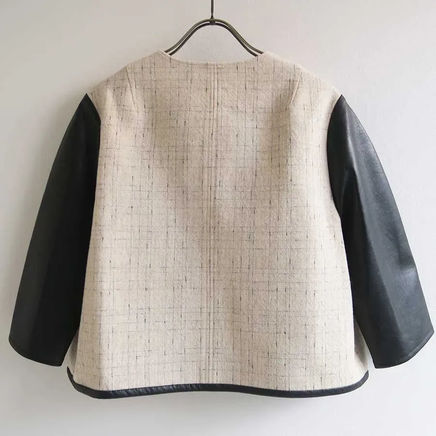 Kasuri Knot Slub Tweed Blouse