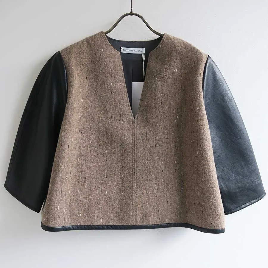 Kasuri Knot Slub Tweed Blouse