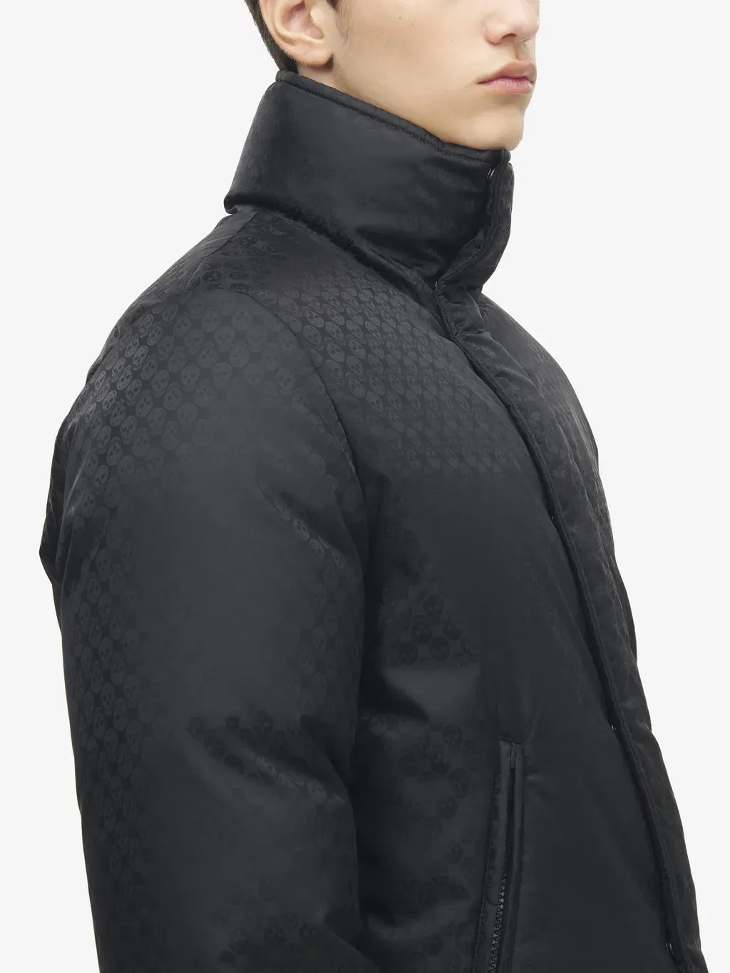 Skull Jacquard Puffer Jacket