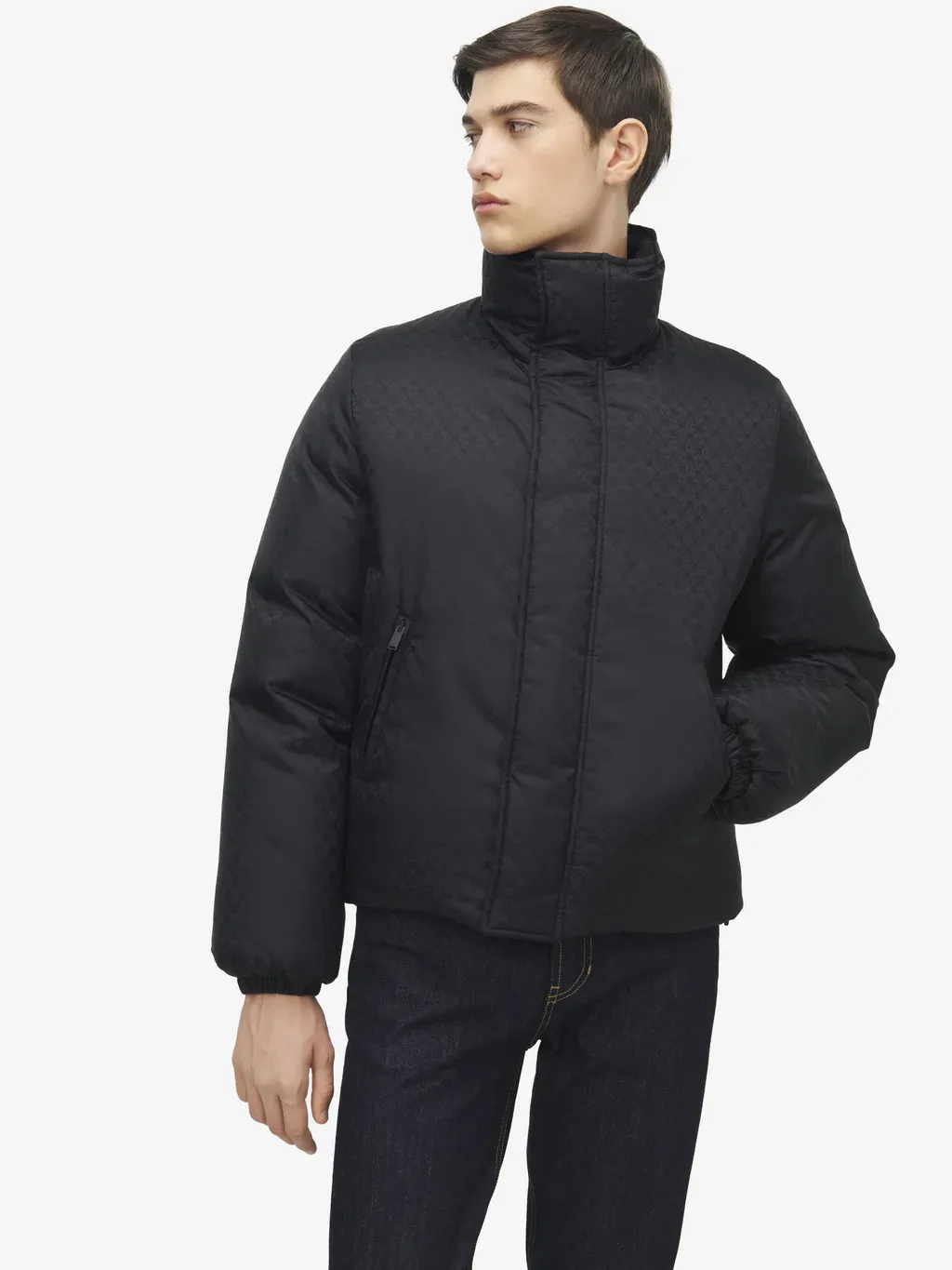 Skull Jacquard Puffer Jacket
