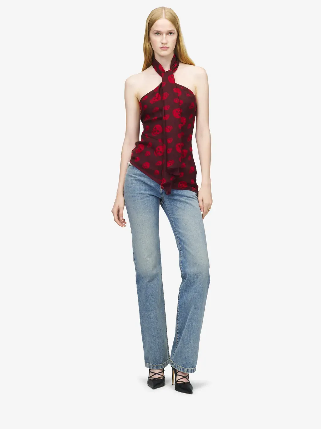 Skull Print Halterneck Top
