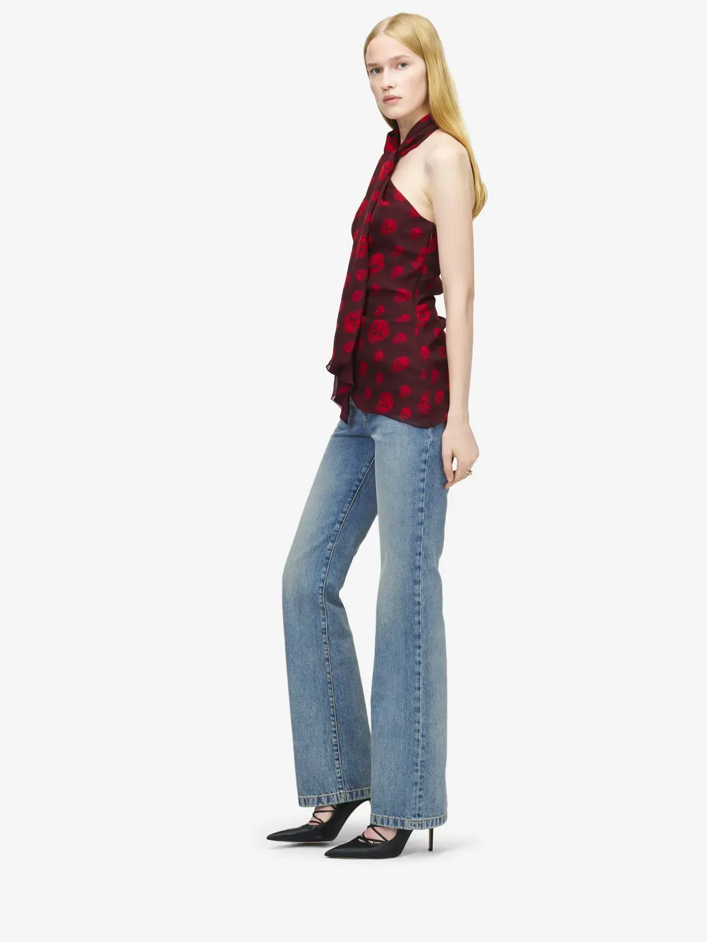 Skull Print Halterneck Top
