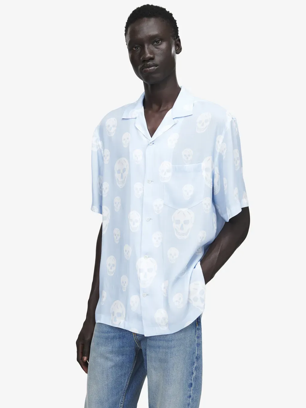 Skull Print Hawaiian Shirt