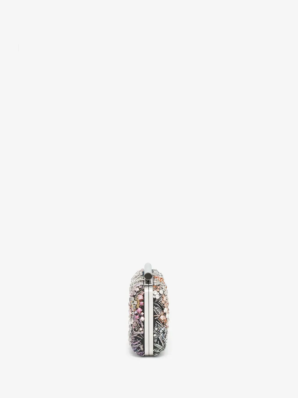 Smashed Floral Embroidery T-Bar Box Clutch