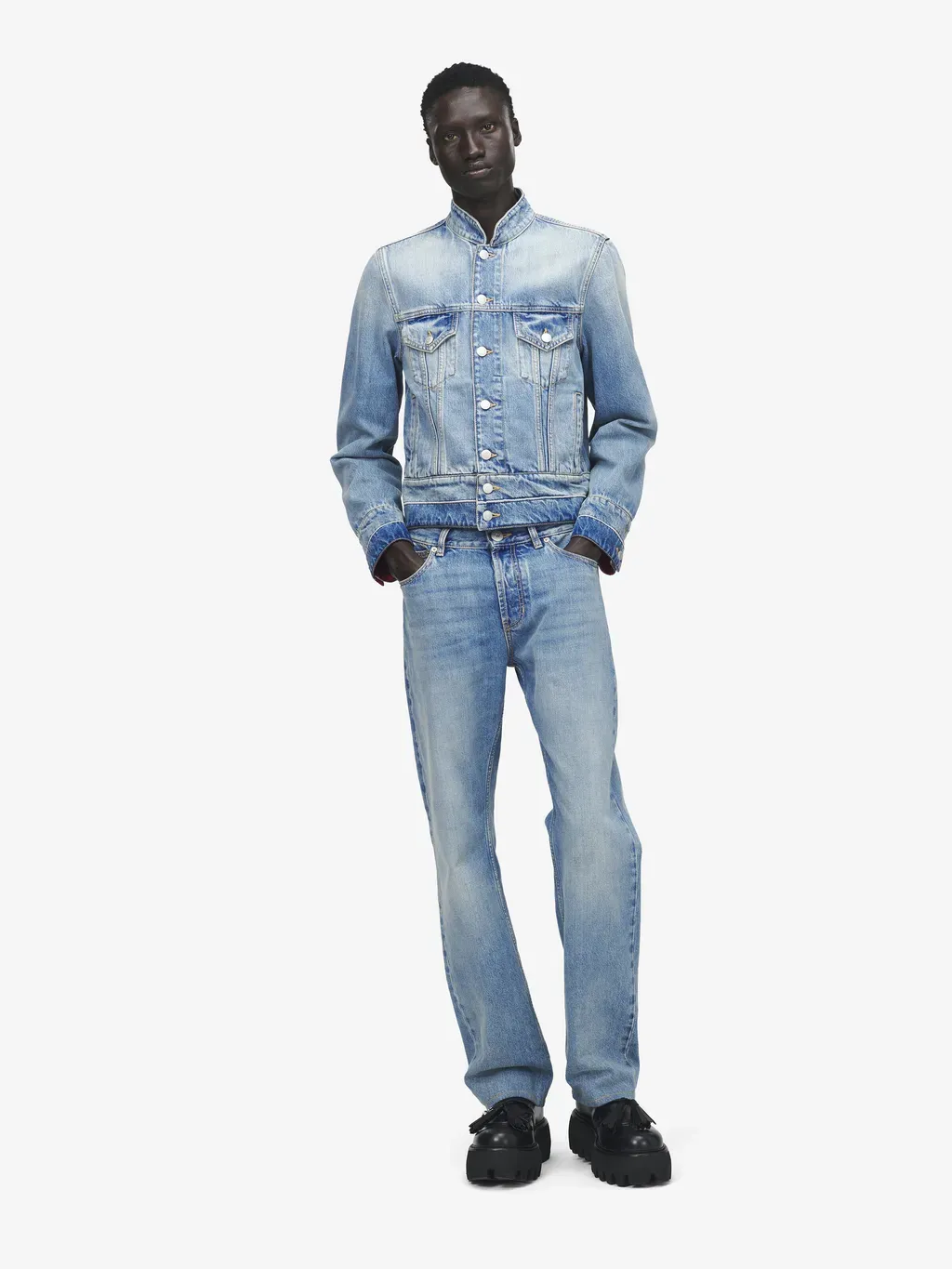 Stand Collar Denim Jacket