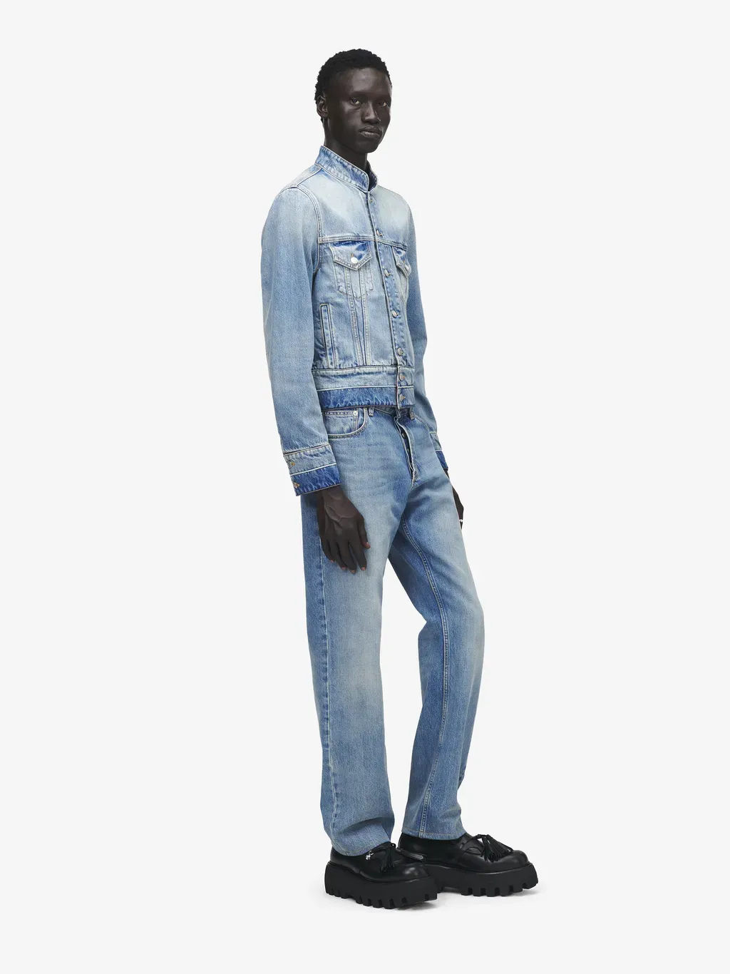 Stand Collar Denim Jacket