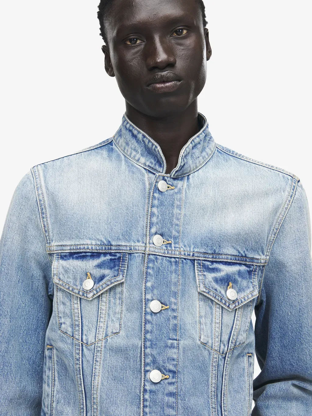 Stand Collar Denim Jacket