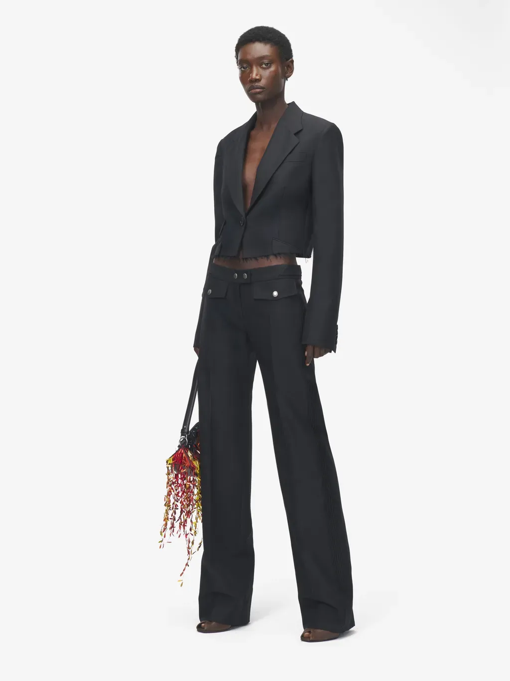 Straight Leg Trousers With Zip