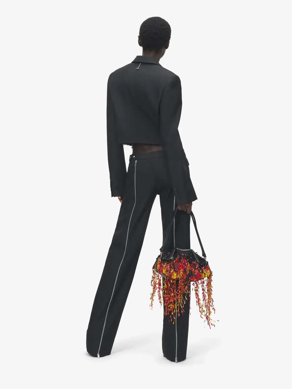 Straight Leg Trousers With Zip