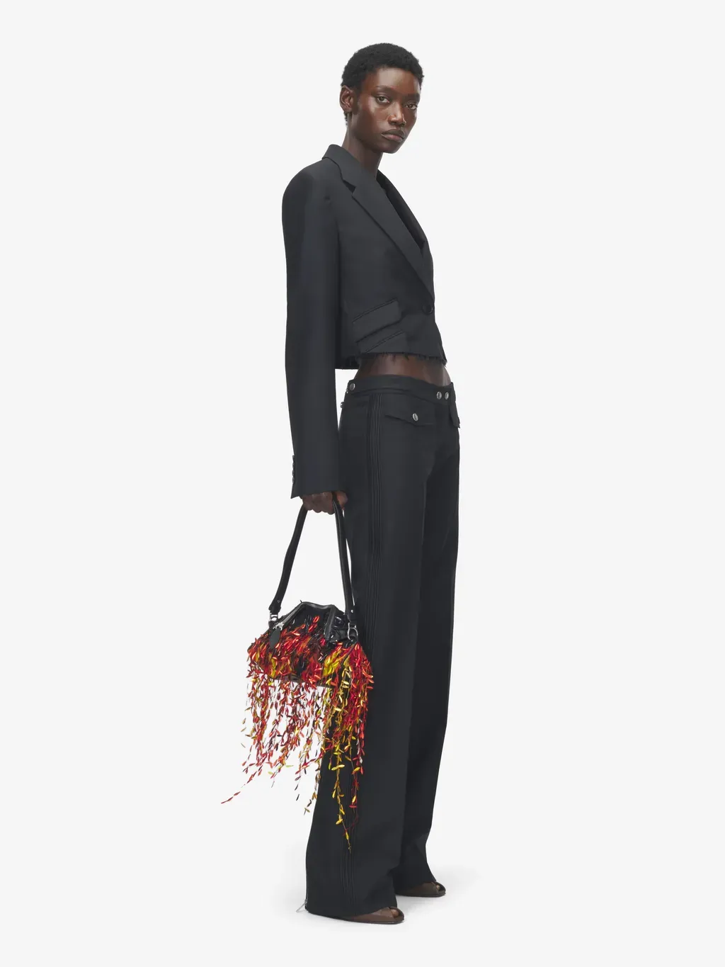 Straight Leg Trousers With Zip