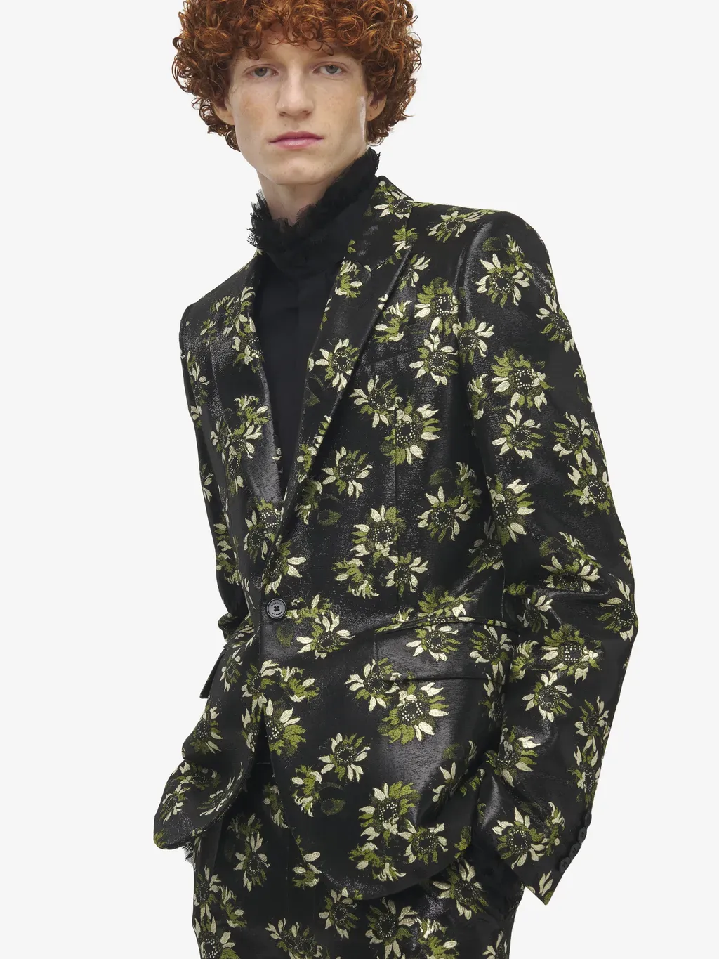 Sunflower Jacquard Single-Breasted Jacket