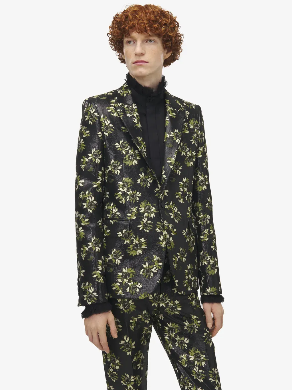 Sunflower Jacquard Single-Breasted Jacket
