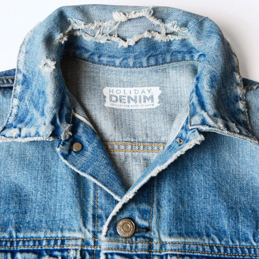 Damage Denim Padded Shoulder Jacket