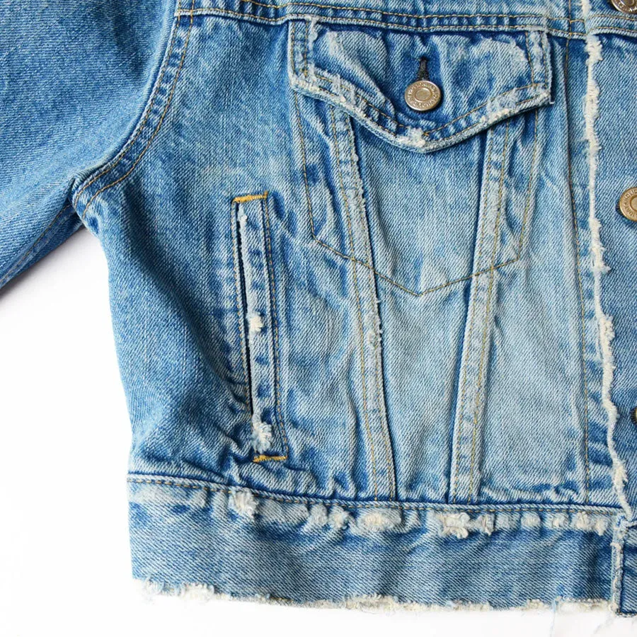Damage Denim Padded Shoulder Jacket