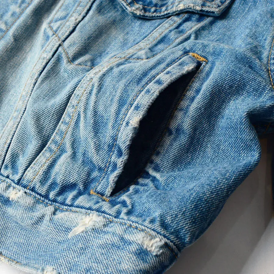 Damage Denim Padded Shoulder Jacket