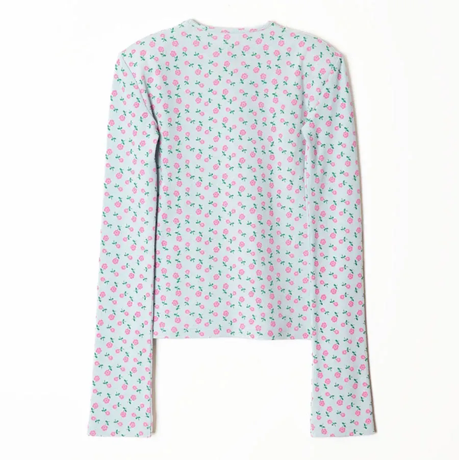 Super Rib Padded Shoulder Crew-Neck L/S Tops