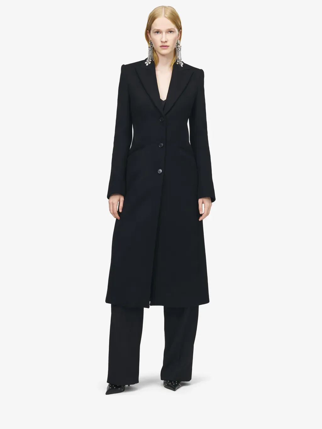 Wool Felt Single-Breasted Coat