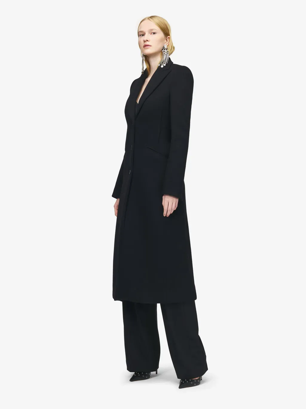 Wool Felt Single-Breasted Coat