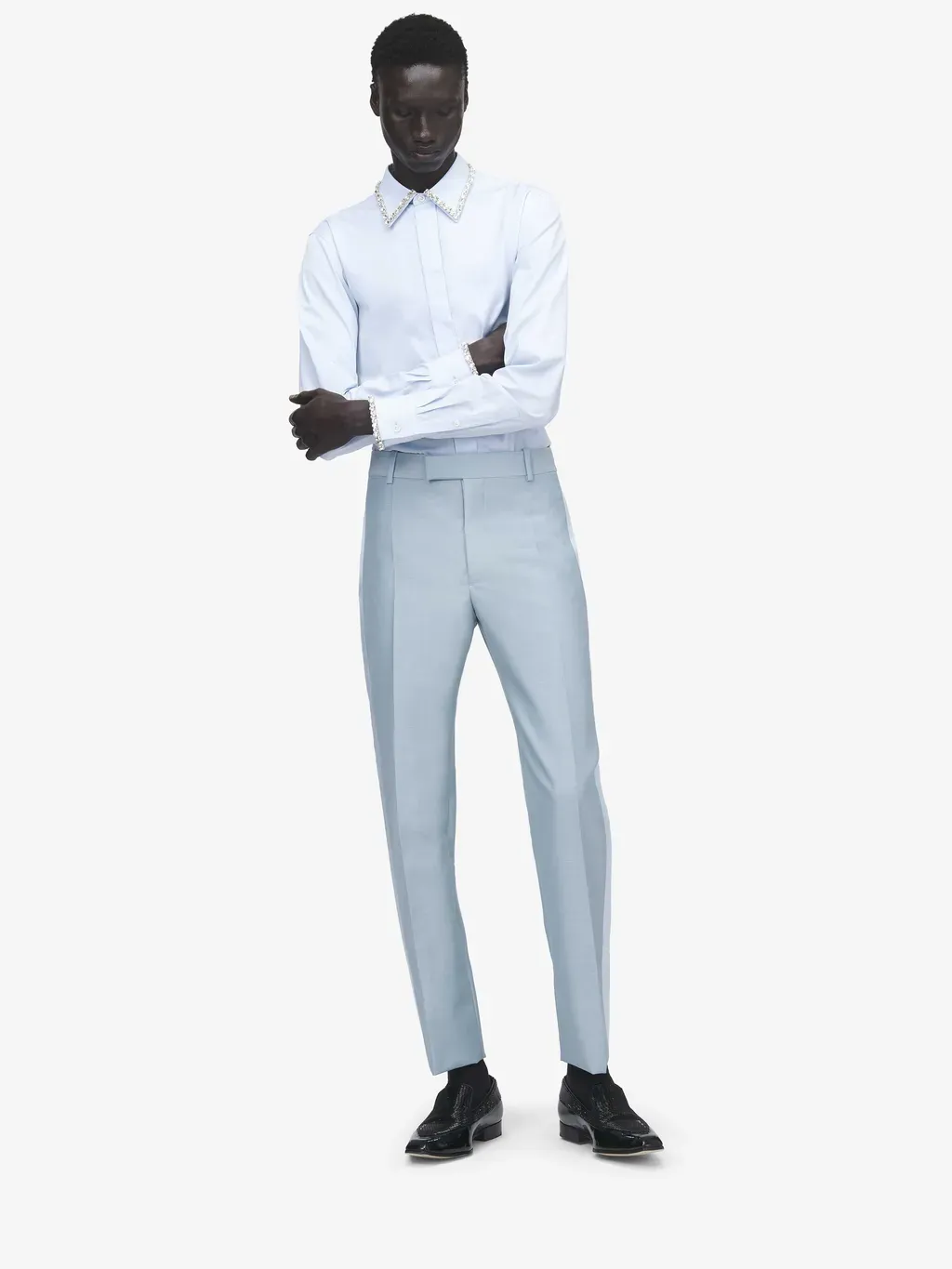 Wool Mohair Tuxedo Trousers